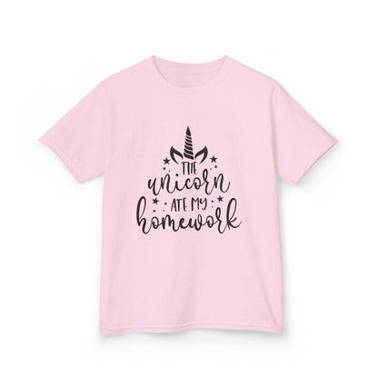 Kids Unicorn Homework Tee - Fun Cotton T-Shirt for Children