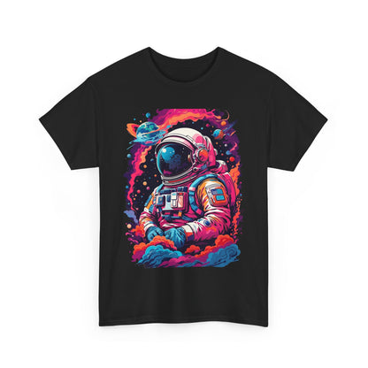 Cosmic Astronaut Unisex Heavy Cotton Tee - Galaxy Graphic T-Shirt