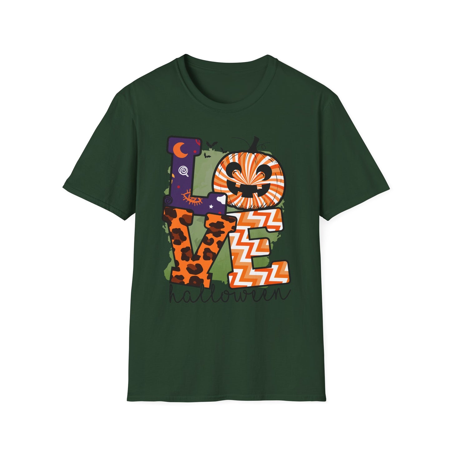 Halloween Love T-Shirt | Unisex Softstyle Tee for Fall | Spooky Season Apparel | Cute Halloween Shirt | Gift for Ghost Lovers