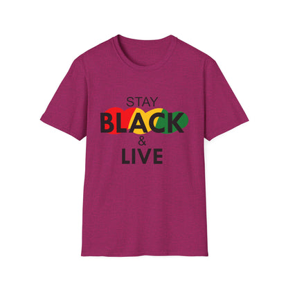 Unisex Softstyle T-Shirt: Stay Black & Live Tee for Activism, Streetwear, Casual Wear, Gifts for Culture Lovers, Statement Shirt