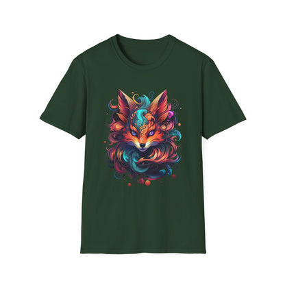 Colorful Fox Illustration Unisex T-Shirt - Vibrant Art Tee