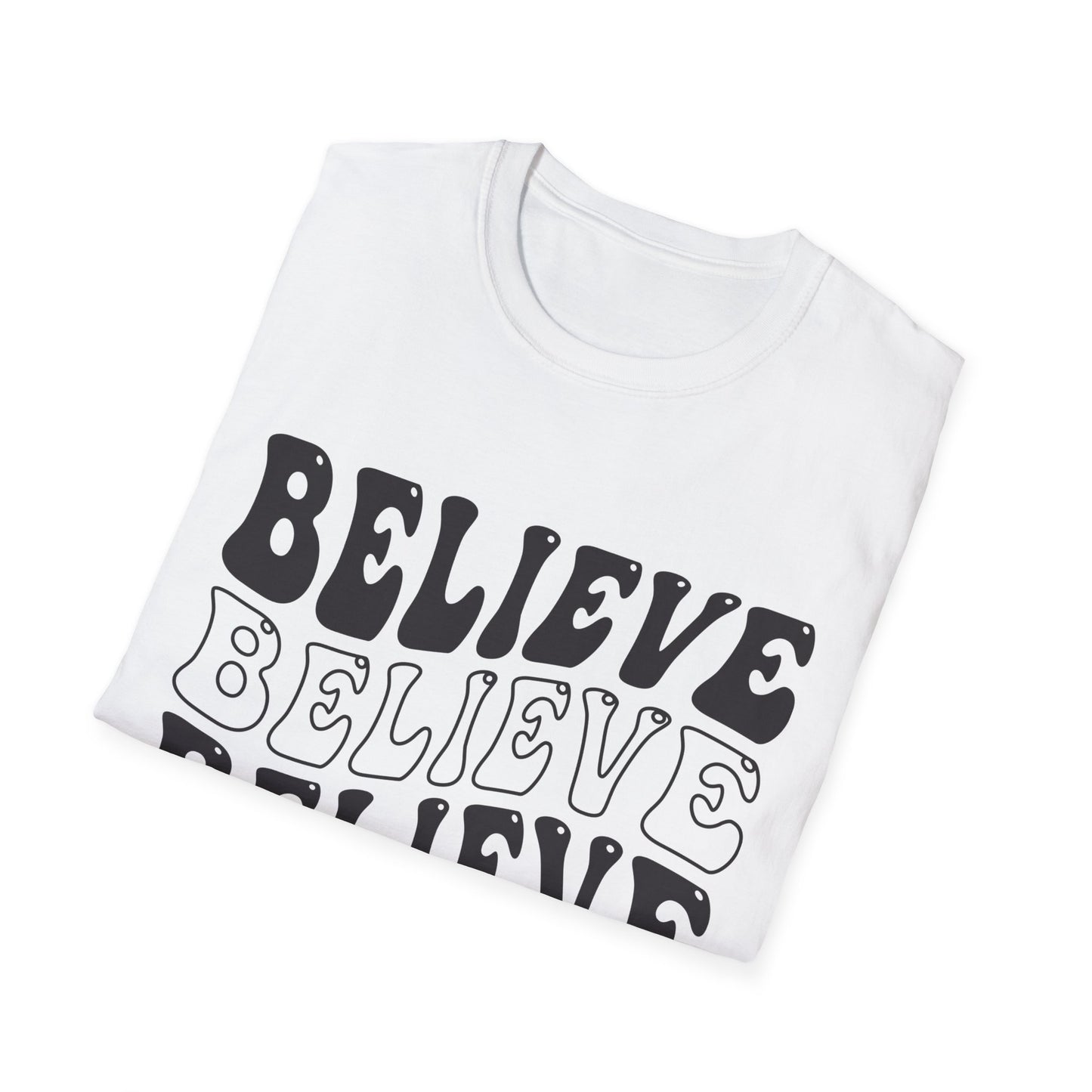 Believe Graphic Tee - Unisex Softstyle T-Shirt, Inspirational Shirt, Motivational Gift, Casual Wear, Everyday Style
