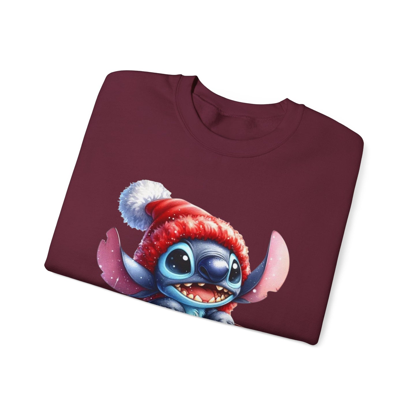 Christmas Stitch Sweatshirt – Cute Stitch in Santa Hat with Holiday Gifts