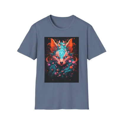 Vibrant Fox Floral Unisex Softstyle T-Shirt