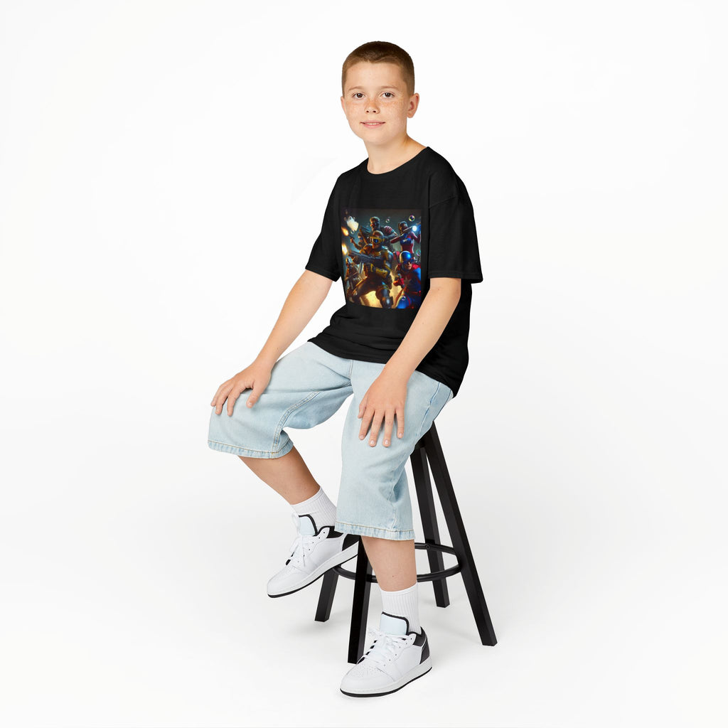Adventure Awaits: Kids Heavy Cotton™ Tee with Space Explorers Design