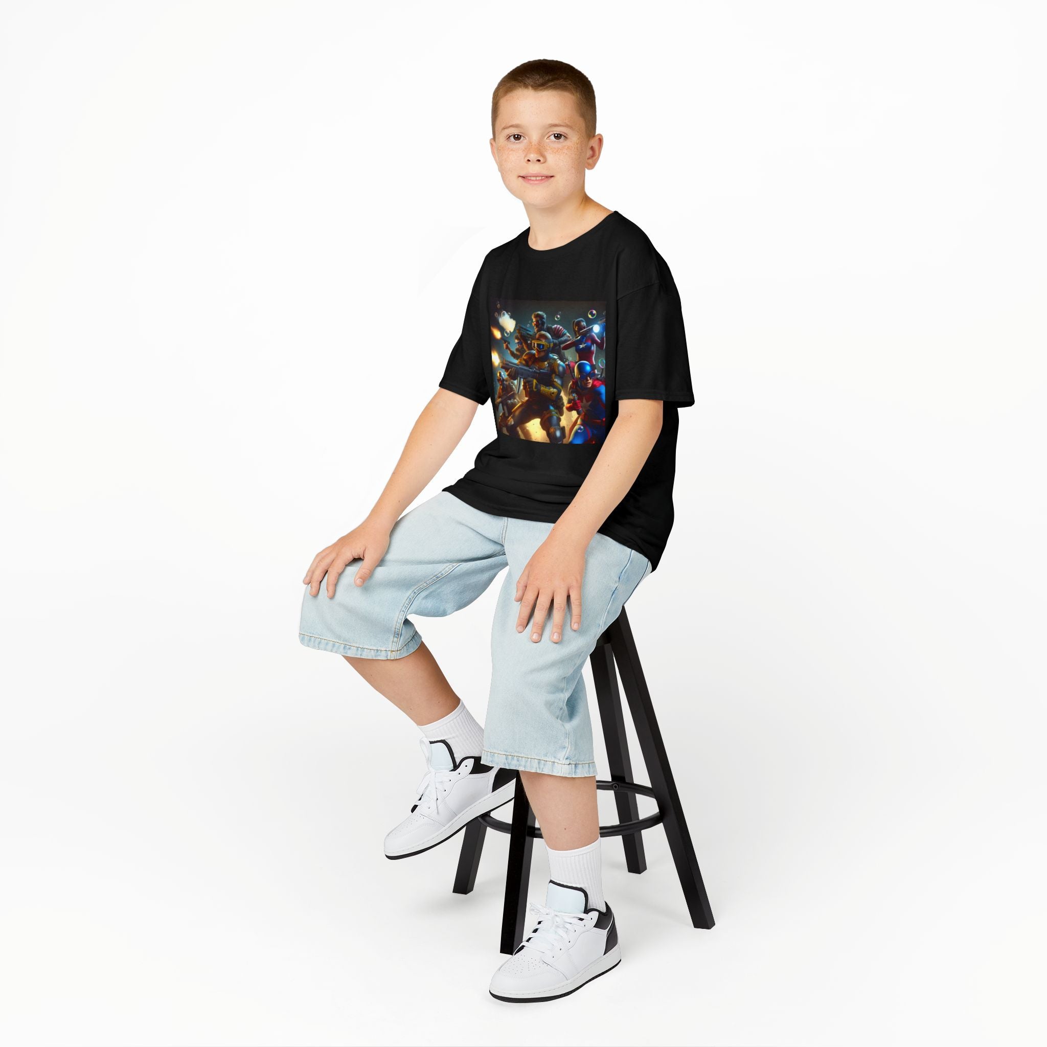 Adventure Awaits: Kids Heavy Cotton™ Tee with Space Explorers Design