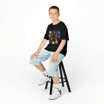 Adventure Awaits: Kids Heavy Cotton™ Tee with Space Explorers Design