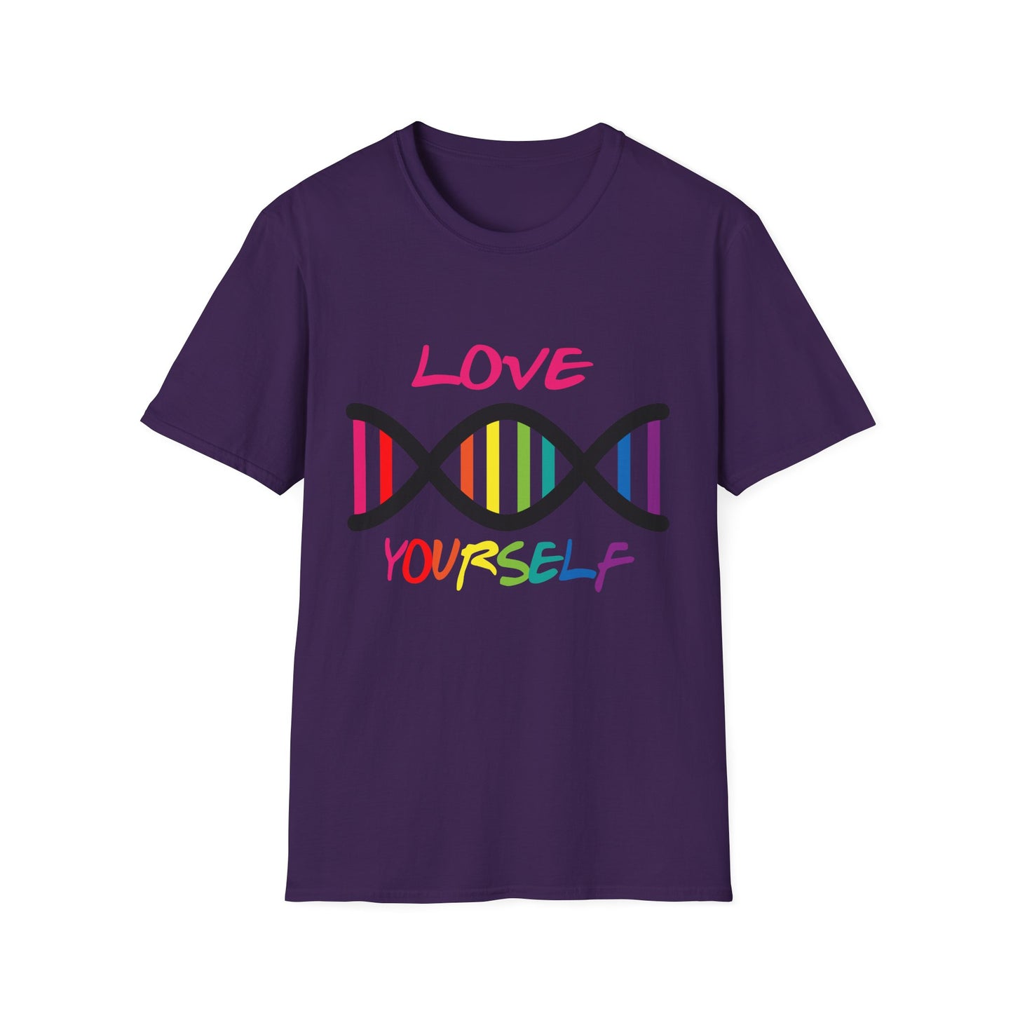Love Yourself LGBTQ+ Pride T-Shirt, Unisex Rainbow Tee, Softstyle Shirt for Self-Care, Supportive Gift for Friends, Perfect for Pride Month