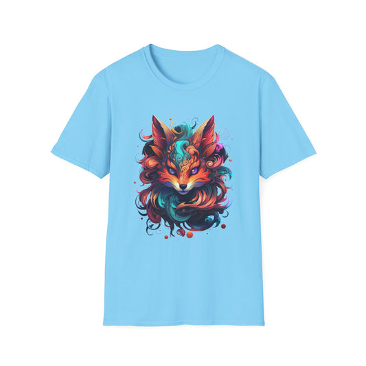 Colorful Fox Illustration Unisex T-Shirt - Vibrant Art Tee