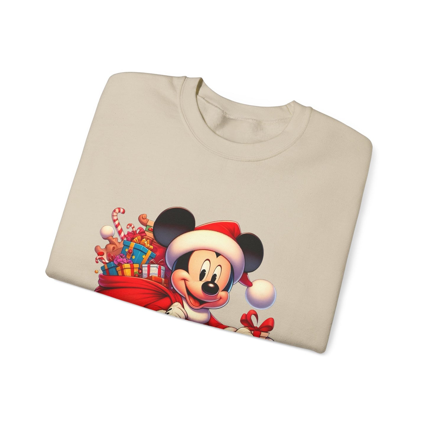 Christmas Mickey Crewneck Sweatshirt — Santa Mickey with Gifts Holiday Sweatshirt