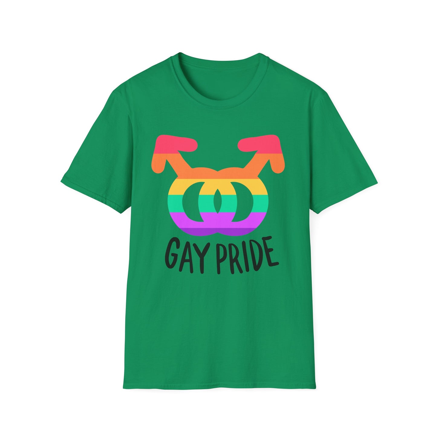 Gay Pride Unisex Softstyle T-Shirt | LGBTQ+ Pride Apparel, Festival Outfits, Gift for Allies, Rainbow Shirt