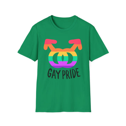 Gay Pride Unisex Softstyle T-Shirt | LGBTQ+ Pride Apparel, Festival Outfits, Gift for Allies, Rainbow Shirt