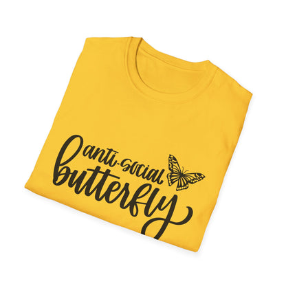 Anti-Social Butterfly Unisex Softstyle T-Shirt - Perfect for Introverts