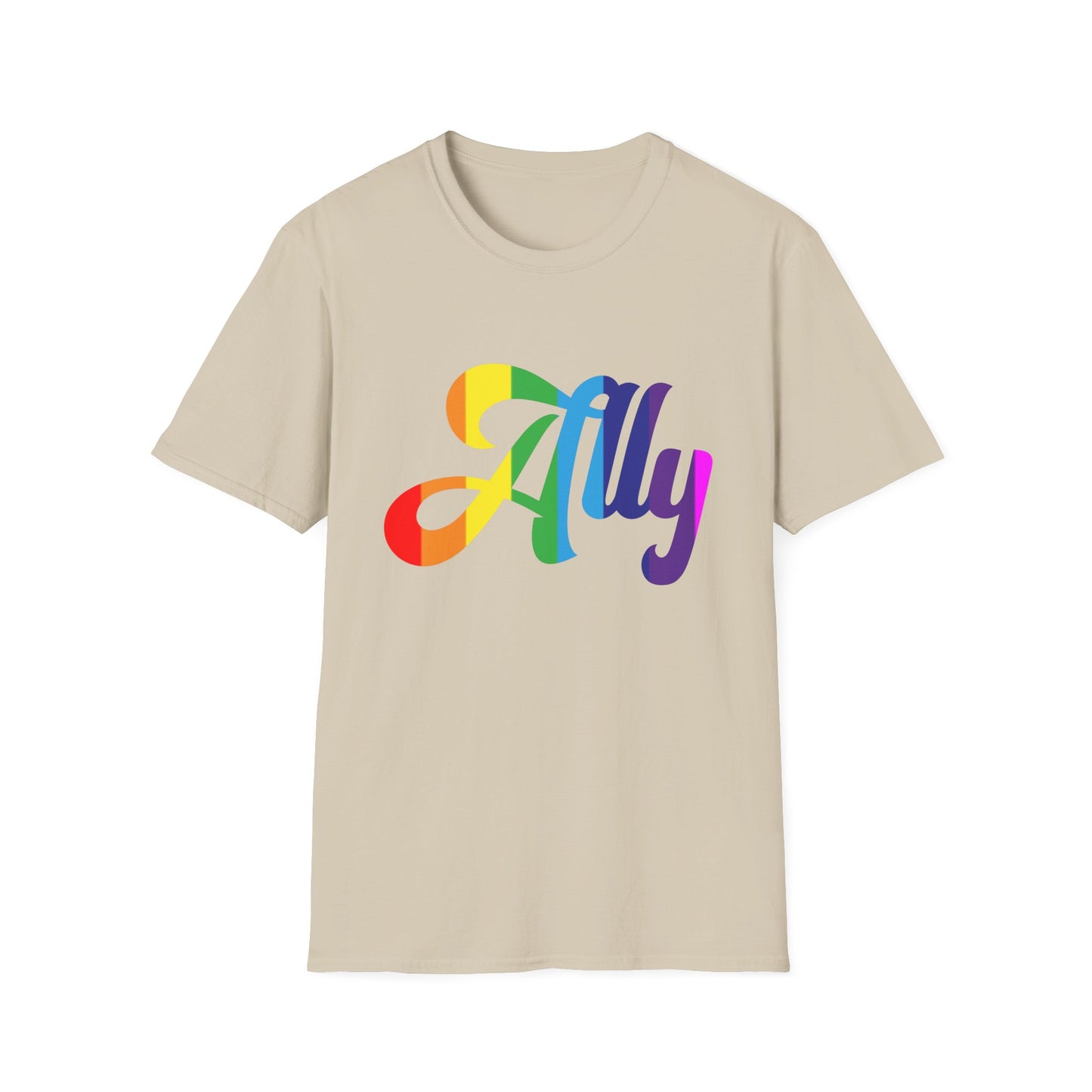 Pride Ally T-Shirt, Unisex Tee for LGBTQ+ Support, Softstyle Shirt for Everyday Wear, Gift for Allies