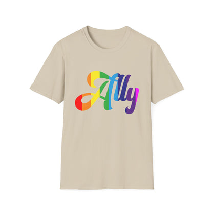 Pride Ally T-Shirt, Unisex Tee for LGBTQ+ Support, Softstyle Shirt for Everyday Wear, Gift for Allies