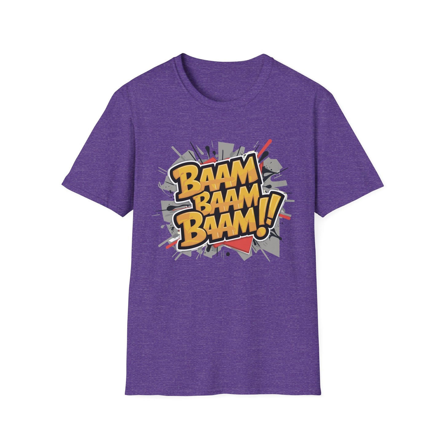 Bam Bam Bam Unisex Softstyle T-Shirt | Fun Graphic Tee for Casual Wear, Gift for Friends, Comic Fans, Birthday, Everyday Style