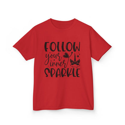 Kids Heavy Cotton™ Tee - Follow Your Inner Sparkle T-Shirt for Creative Kids
