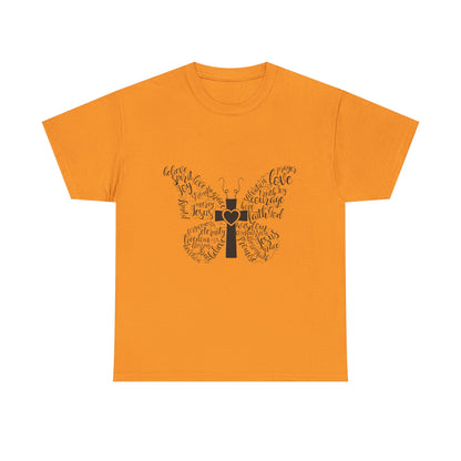 Inspirational Butterfly Unisex Heavy Cotton Tee - Love and Hope Design