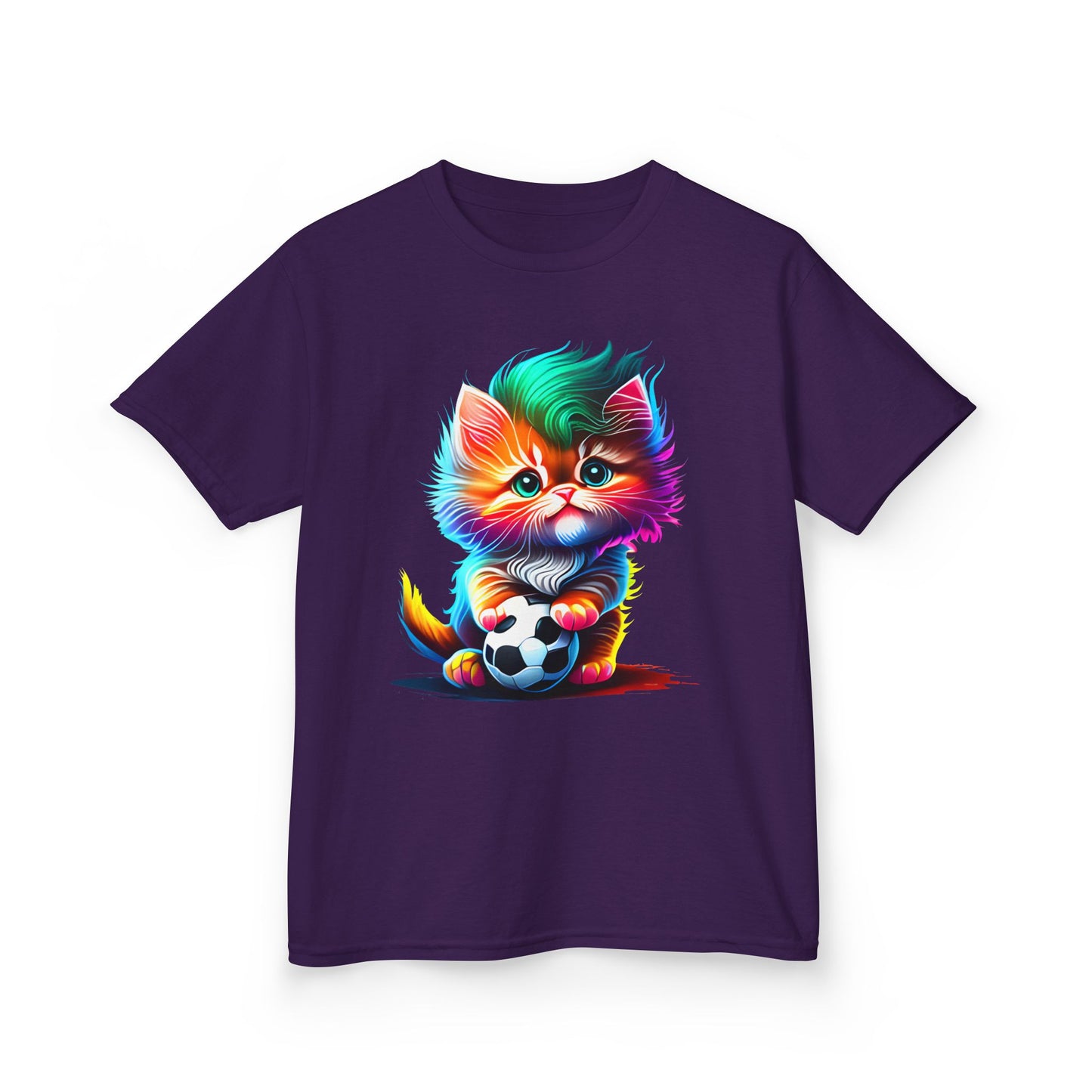 Colorful Cat Soccer Kids Heavy Cotton™ Tee
