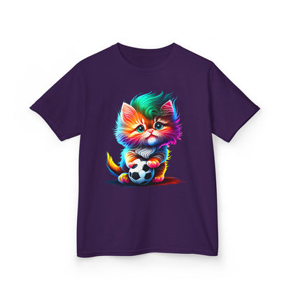 Colorful Cat Soccer Kids Heavy Cotton™ Tee