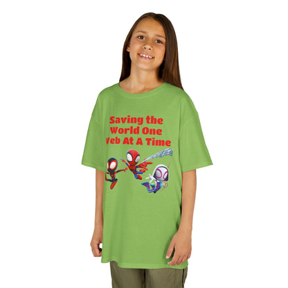 Kids Superhero Tee - Saving the World One Web At A Time