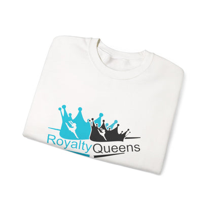 Crewneck Sweatshirt - "Royalty Queens" Crown Logo Graphic (Blue & Black)