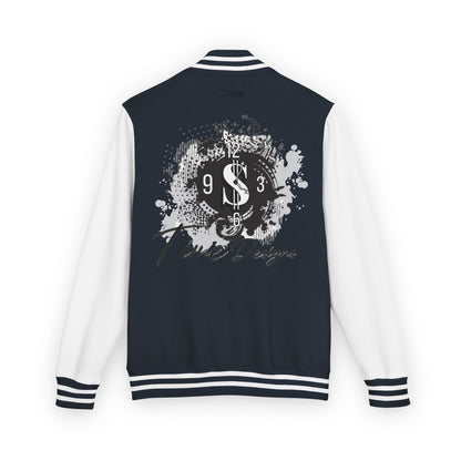 Trendy Unisex Heavyweight Letterman Jacket with Art Design