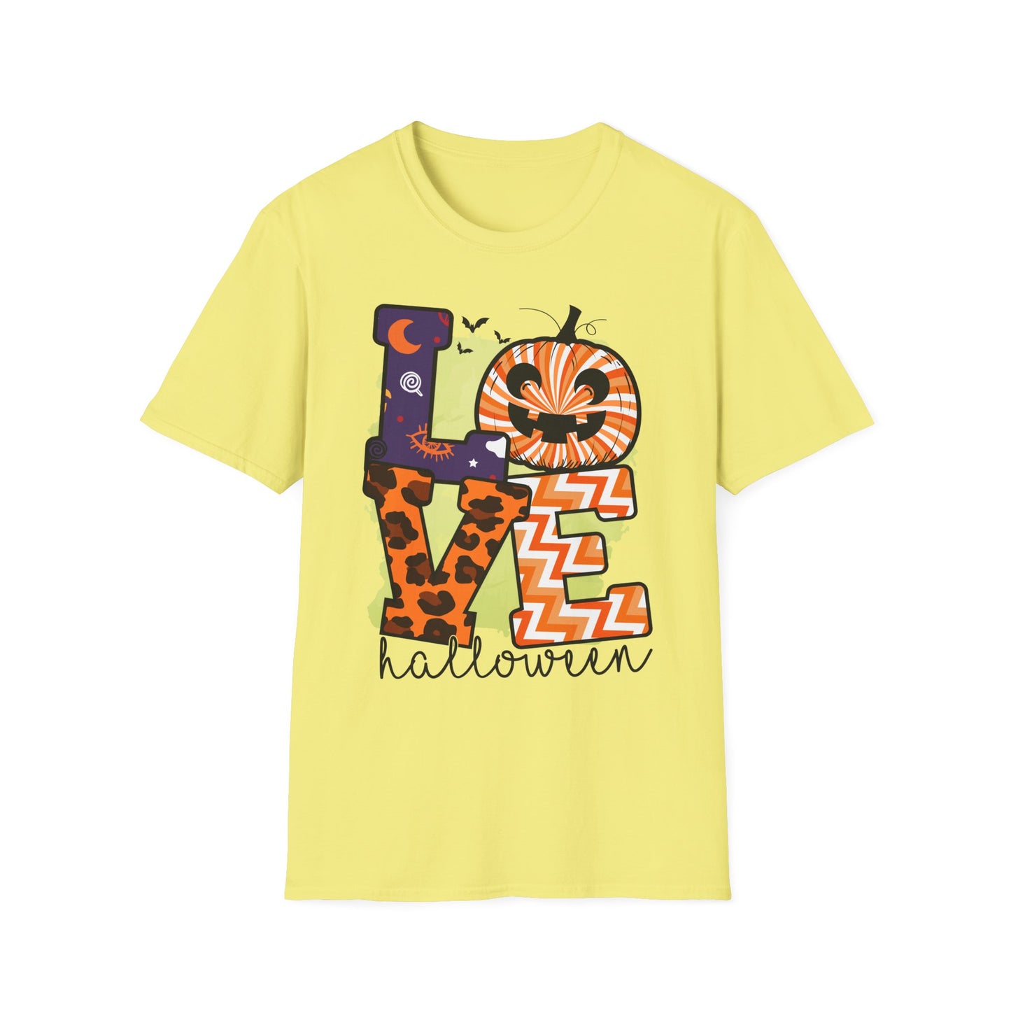 Halloween Love T-Shirt | Unisex Softstyle Tee for Fall | Spooky Season Apparel | Cute Halloween Shirt | Gift for Ghost Lovers