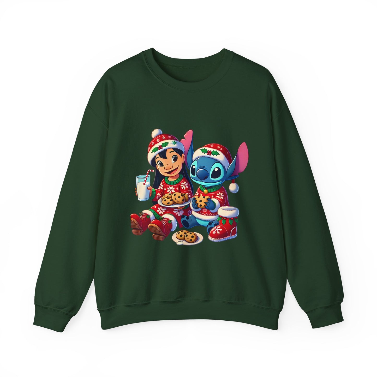 Holiday Character Sweatshirt — Cute Christmas Cookies & Milk Design