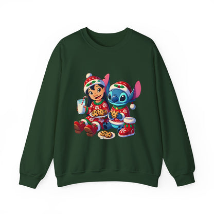 Holiday Character Sweatshirt — Cute Christmas Cookies & Milk Design