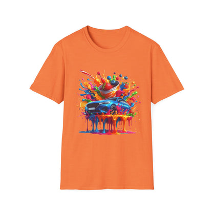 Colorful Drip Art Unisex Softstyle T-Shirt