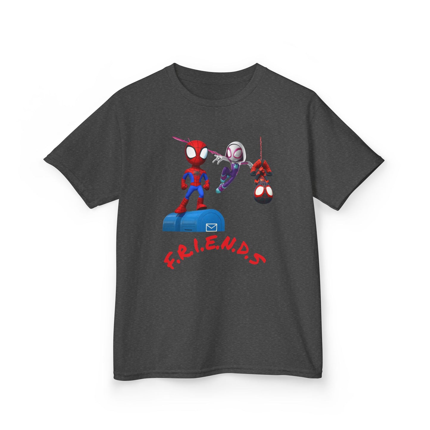 Kids' Friends Spider-Man Tee - Fun & Colorful Cotton T-Shirt for Young Superheroes