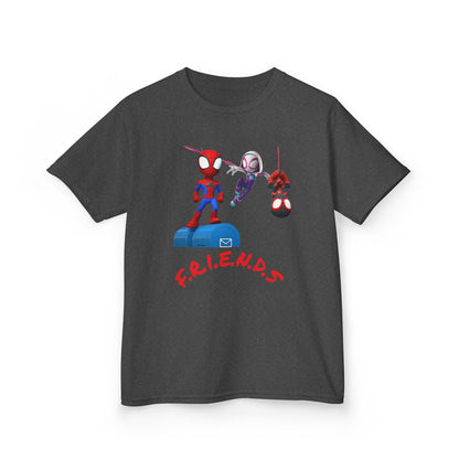Kids' Friends Spider-Man Tee - Fun & Colorful Cotton T-Shirt for Young Superheroes