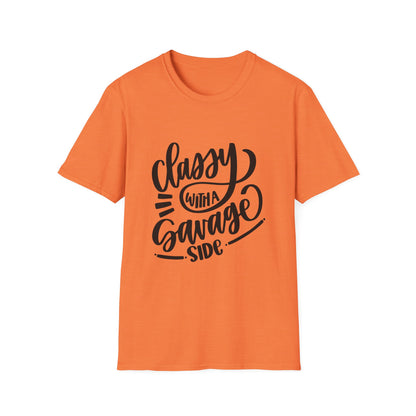 Classy with a Savage Side Unisex Softstyle T-Shirt - Trendy Graphic Tee for Casual Wear