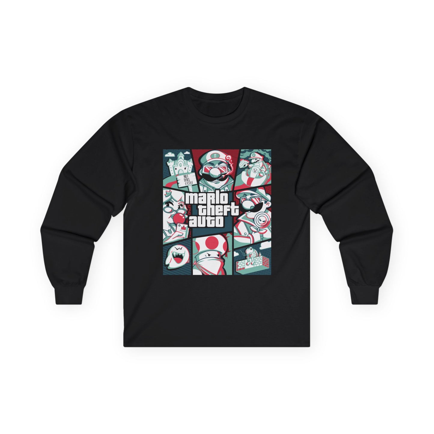 Retro Gaming Long Sleeve Tee — 'Mario Cierto Auto' Graphic