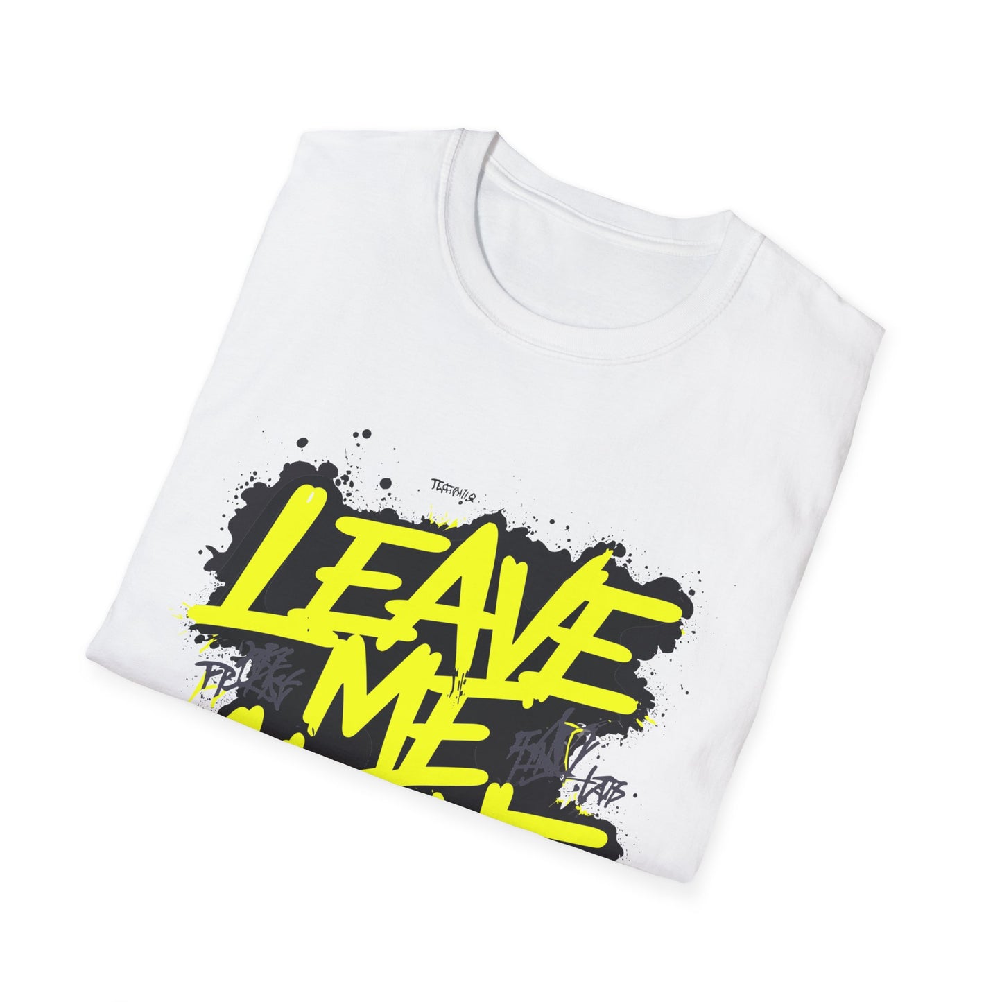 Unisex Softstyle T-Shirt with 'Leave Me Alone' Design - Funny Gift, Casual Wear, Relaxation, Self-Care, Gifts for Introverts