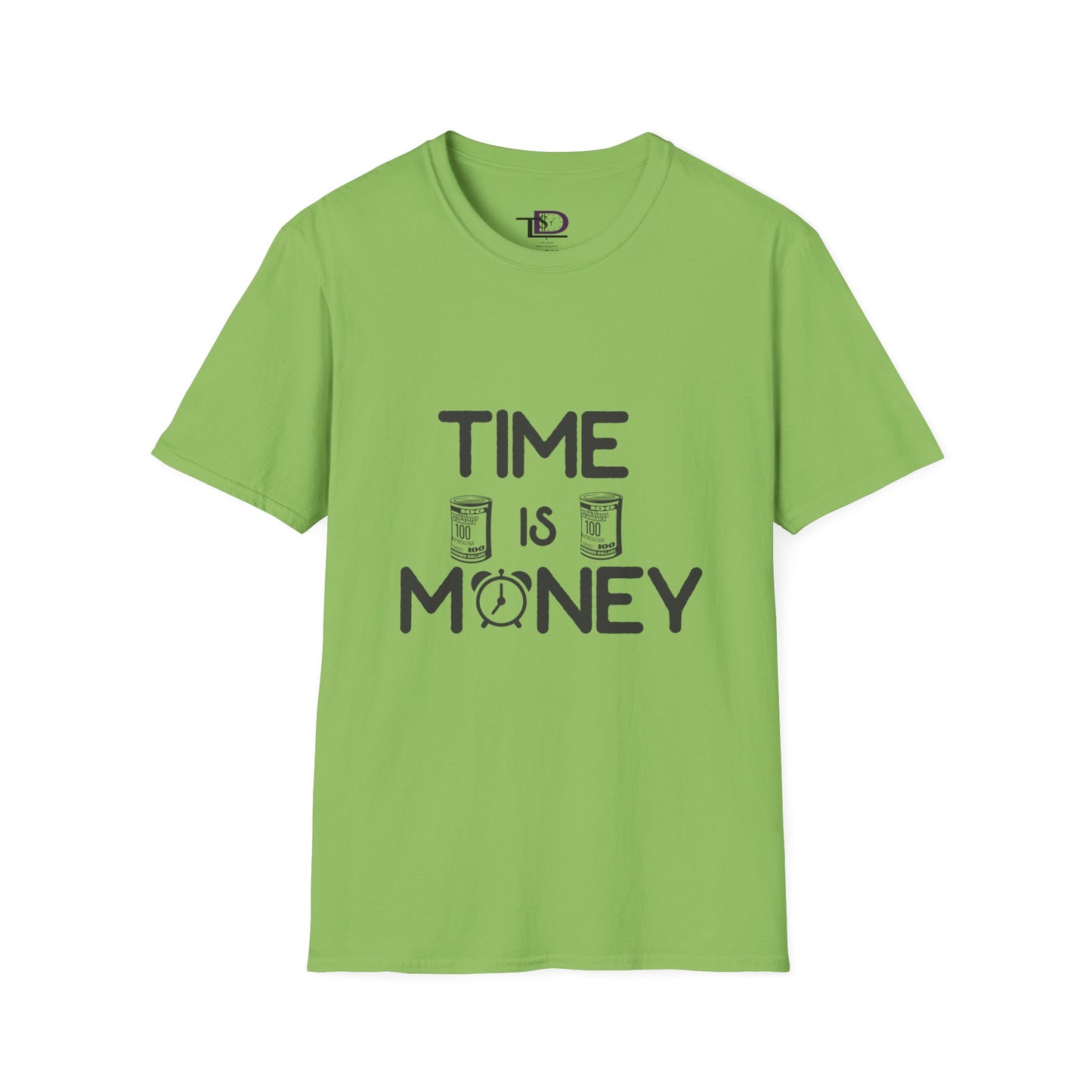 Inspirational Unisex Softstyle T-Shirt - "Time is Money" Statement Tee for Financial Motivators