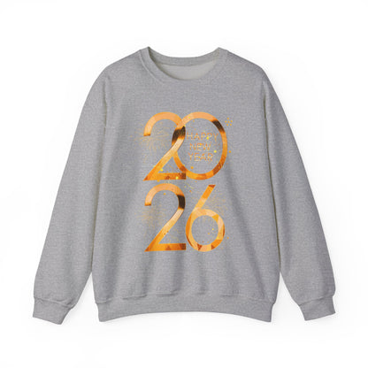 2026 Happy New Year Sweatshirt — Gold Foil Celebration Crewneck