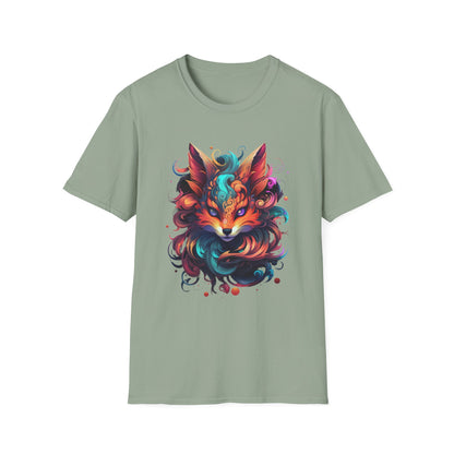Colorful Fox Illustration Unisex T-Shirt - Vibrant Art Tee