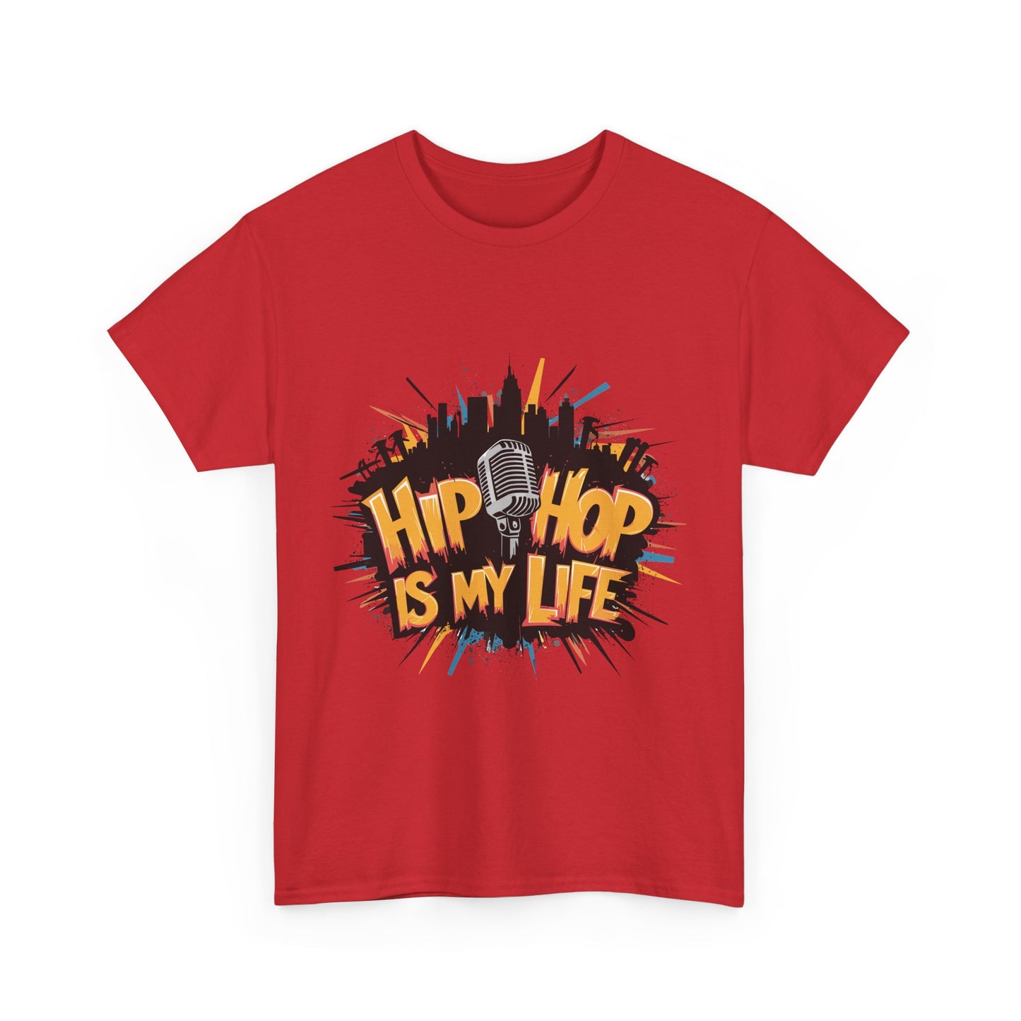 Hip Hop Is My Life Unisex Heavy Cotton Tee, Music Lover Gift, Streetwear T-Shirt, Cool Graphic Tee, Youthful Style, Everyday Casual Wear