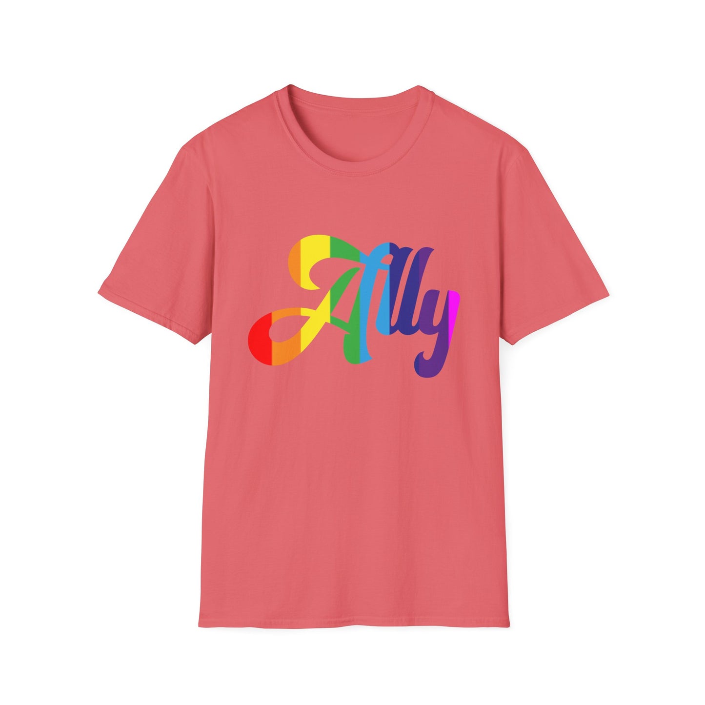 Pride Ally T-Shirt, Unisex Tee for LGBTQ+ Support, Softstyle Shirt for Everyday Wear, Gift for Allies