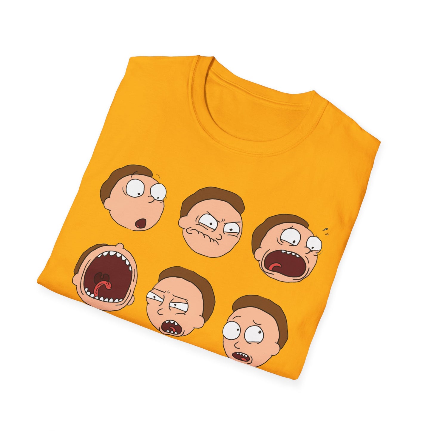 Funny Expressions Unisex Softstyle T-Shirt - Emotive Cartoon Faces
