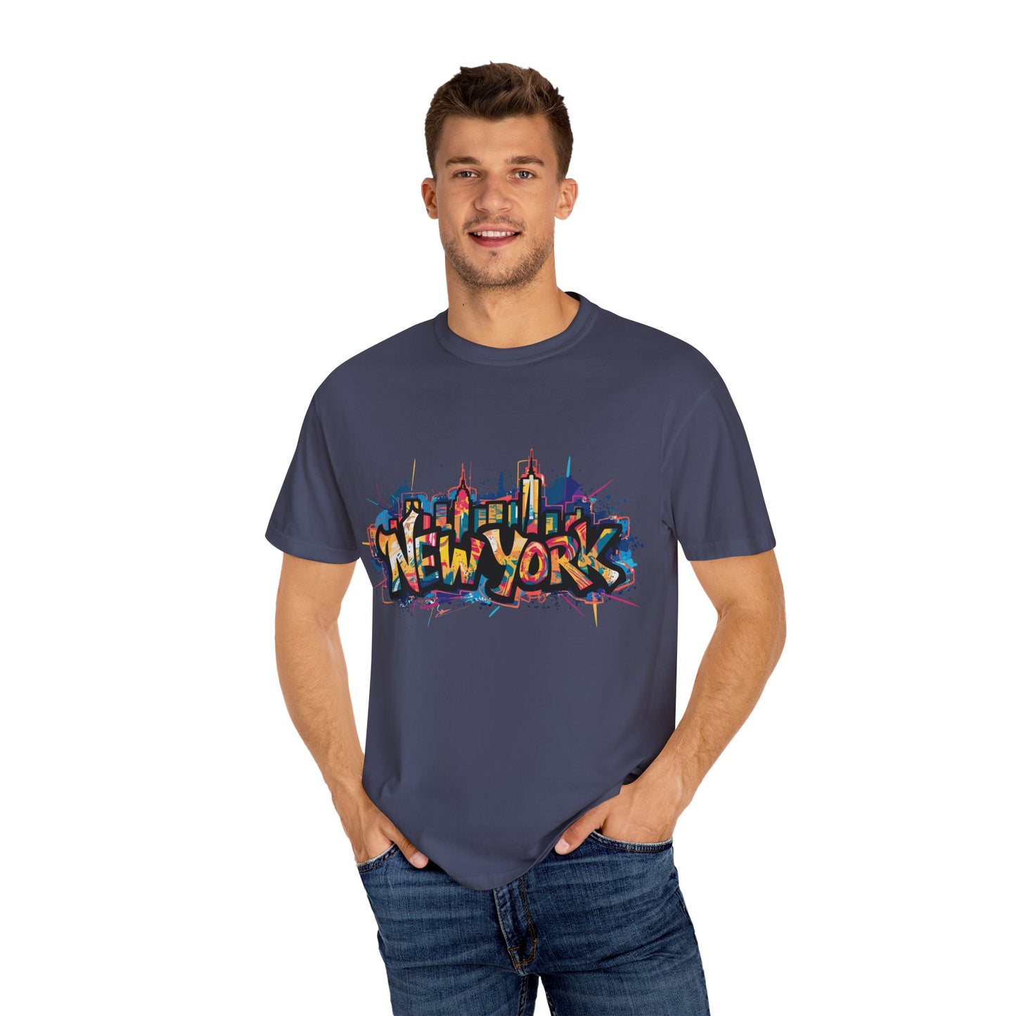 Colorful New York Graffiti T-Shirt, Streetwear Tee, City Vibe Shirt, Travel Souvenir Gift, Urban Fashion, Summer Outfit