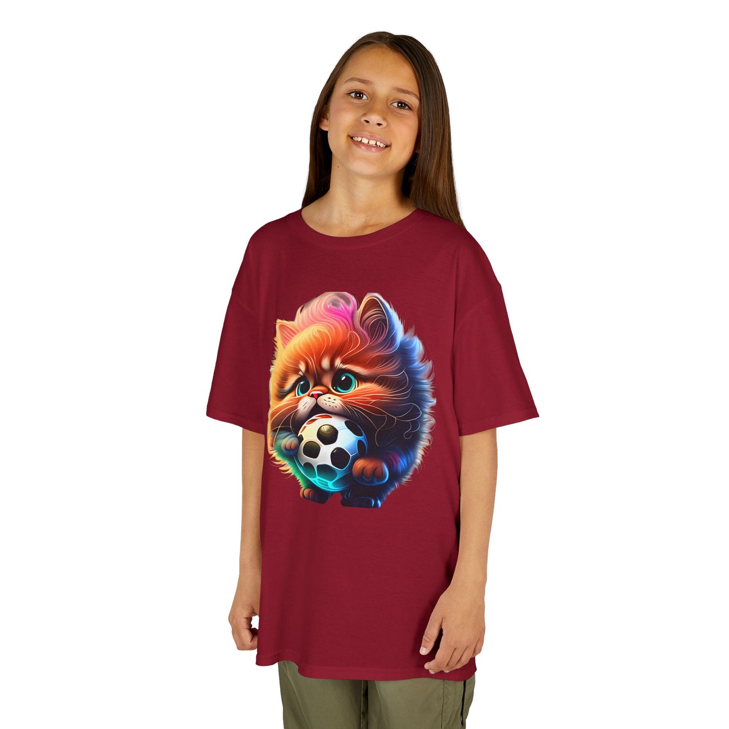 Cute kitty Soccer Kids Tee - Fun & Playful Cotton T-Shirt