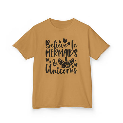 Kids Heavy Cotton™ Tee - Believe in Mermaids & Unicorns T-Shirt