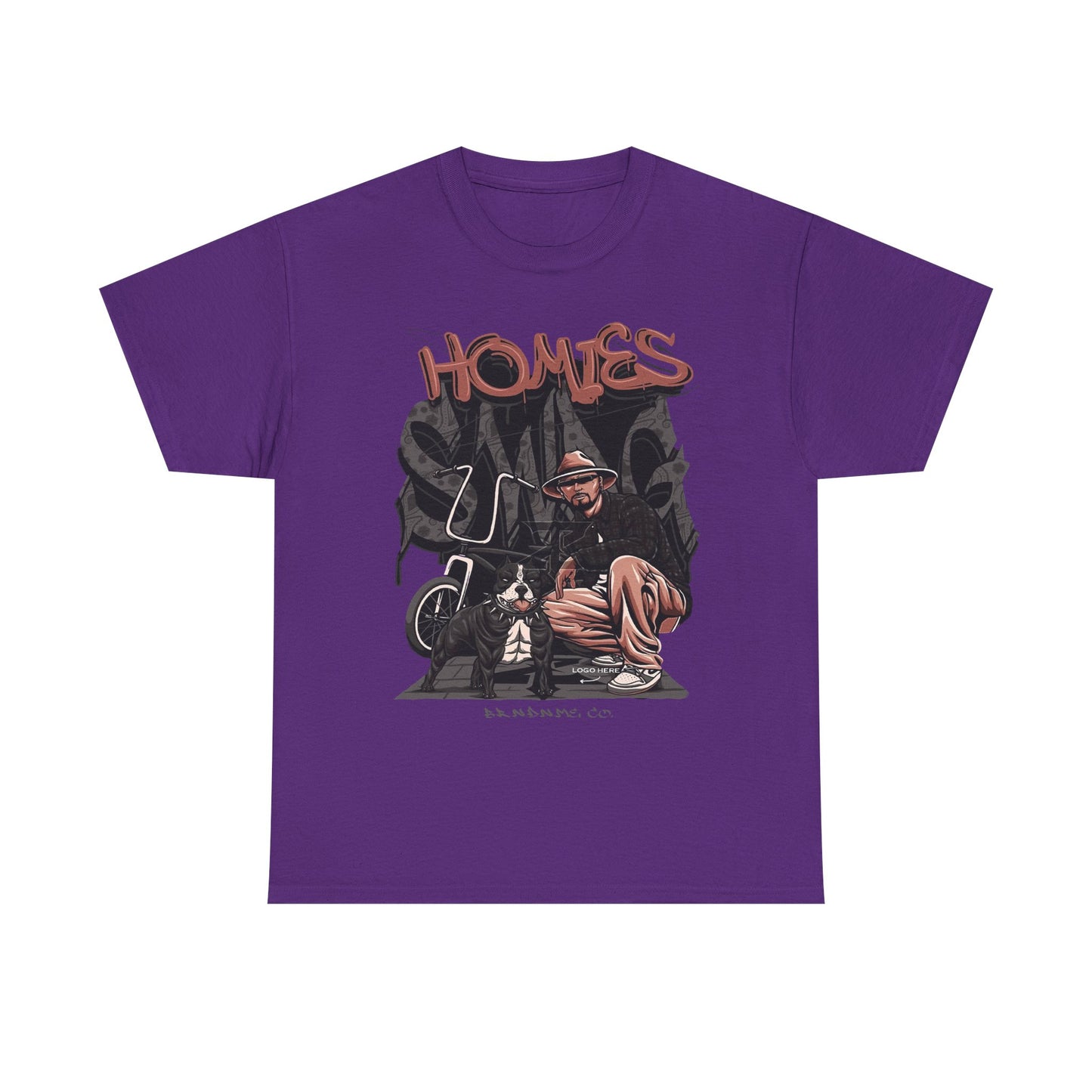 Graphic Unisex Heavy Cotton Tee - 'Homies' Casual Style