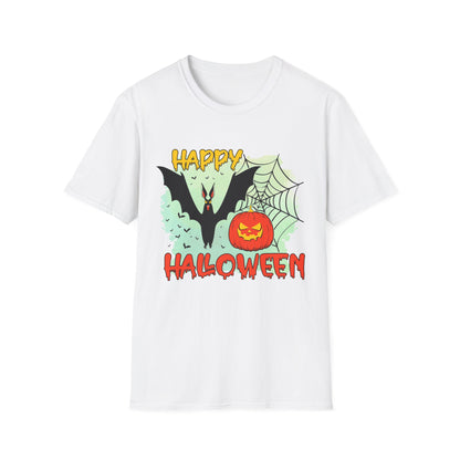 Happy Halloween Unisex Softstyle T-Shirt, Spooky Shirt, Halloween Tee, Fall Fashion, Trick or Treat Apparel