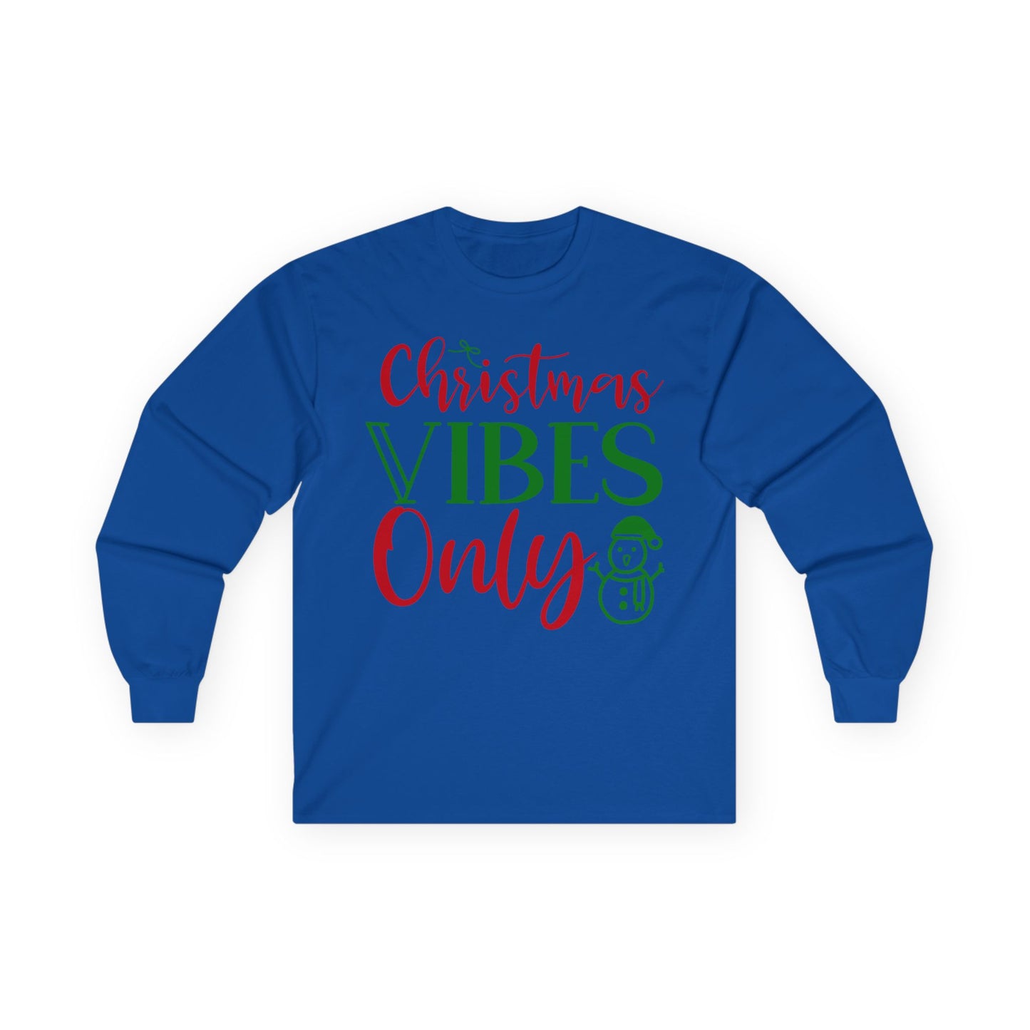 Christmas Vibes Long Sleeve Tee, Holiday Apparel, Unisex Tee, Festive Shirt, Winter Wear, Christmas Gift, Seasonal Fashion