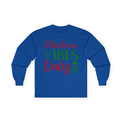 Christmas Vibes Long Sleeve Tee, Holiday Apparel, Unisex Tee, Festive Shirt, Winter Wear, Christmas Gift, Seasonal Fashion
