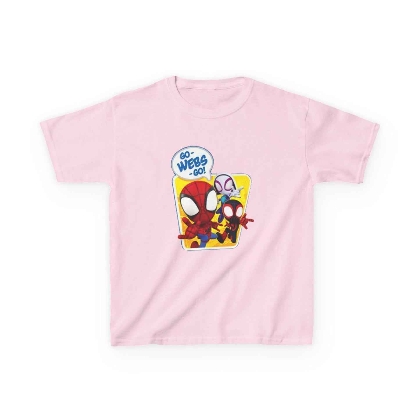Spiderman Kids Heavy Cotton Tee - Playful Superhero Shirt for Young Fans